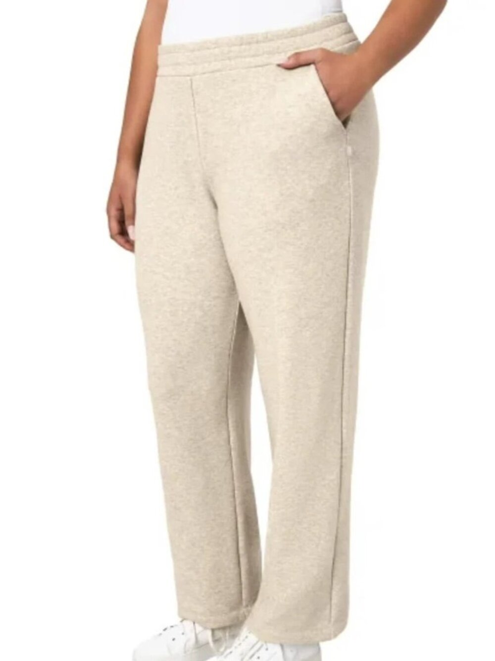 NWT Mondetta Women's XL Fleece Pants Tan Organic Cotton Blend - Picture 1 of 13